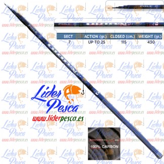 CAÑA LINEAEFFE ORION POLE 700, CARBONO 100% 460gr. Acc. UP-TO 25