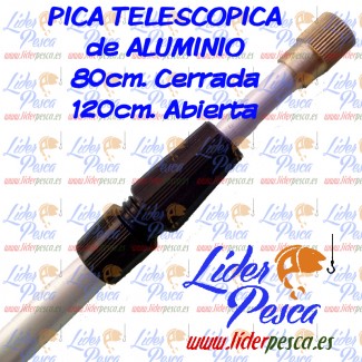 PICA TELESCOPICA ALUMINIO, MEDIDADAS 80-120cm. CON ROSCA. MISTRAL ANC