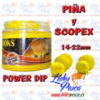 BOILIES POISSON FENAG HOOK POWDER DIP PIÑA & SCOPEX, 14/20mm. 200ml.